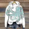 Sudadera con capucha para mujer, estilo digital 3D, estampado de pulpo, suéter con capucha de comercio exterior, venta al por mayor
