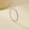 Suministro Transfronterizo Anillo de Diamante Banda Lisa Super Brillante de Plata Esterlina 925 para Mujeres, Anillos Apilables Estilo Cielo Estrellado, Venta al por Mayor de Fábrica en Stock