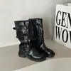 Botas Largas de Moda Estilo Hot Girl para Alargar las Piernas para Mujer con Hebilla de Cinturón, Nuevas Botas de Montar de Mezclilla Otoño 2026