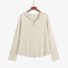 Suministro de Ropa para Mujer Tallas Grandes: Top Chaqueta con Capucha de Doble Cremallera, Estilo Otoño 2026, Cárdigan de Punto Holgado para Mujeres de Tallas Grandes, 21921