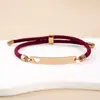Materiales de Impresión a Color y Grabado Transfronterizos, Pequeños Regalos, Etiquetas Curvas, Pulseras Tejidas, Regalos Navideños Huecos con Forma de Corazón de Acero Inoxidable