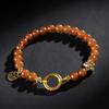 Nueva pulsera de cuentas de círculo Gankun de calcedonia verde estilo chino para mujer, pulsera Nafu de la suerte de cinabrio dorado púrpura, joyería al por mayor