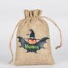 Pacote de linho de Halloween bolso festa de feriado careta abóbora doces para crianças saco de armazenamento saco de presente saco de embalagem