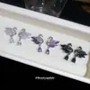 Pendientes Colgantes de Cisne con Zirconia de Aguja Plateada Forma de Gota de Agua Pendientes de Nicho de Alta Gama Exquisitos Dulces Elegantes Pendientes de Temperamento para Mujer