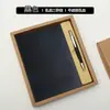 Nuevo juego de caja de regalo para cuaderno de sarga transfronterizo con logo personalizado, bloc de notas de cuero suave para oficina y artículo de regalo
