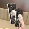 Adequado para capa de celular Samsung S26 Ultra, capa protetora A57, capa macia de TPU floral S24, S25 PLUS design de cavalo branco