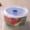 Caixa Redonda de Plástico Transparente para Conservar Alimentos de Grau Alimentício Caixa Selada para Geladeira Caixa de Almoço Caixa de Armazenamento de Alimentos para Geladeira da Cozinha