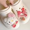 Rosa transfronterizo kt gato amor agujero zapatos accesorios lazo hebilla hebilla accesorios decorativos lindo diy flor de zapato