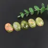 Temu Transfronteiriço Amazon Anel Oval de Pedra Natural Superfície 18*25 Anel de Contas de Cristal Incrustado com Pedras Semi-Preciosas DIY