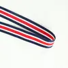Punto de fábrica 100D grano denso cinta rayada tricolor poliéster cinta intercolor ropa tira lateral accesorios de equipaje