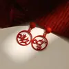 Nuevos Pendientes Rojos de Año Nuevo 2026, Pendientes del Zodiaco del Año del Caballo, Lindos y Festivos, Accesorios para Orejas de Riqueza y Prosperidad