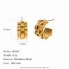 Brincos Europeus e Americanos Transfronteiriços de Aço Inoxidável Estilo Hip Hop INS Titânio Banhado a Ouro 18K Toque de Luxo Textura de Pulseira de Metal Ear Cuff Feminino