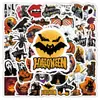 54 Pegatinas Nuevas de Halloween, Cabeza de Calabaza de Terror, Castillo de Murciélagos, Decoración Creativa, Atmósfera Festiva, Pegatinas Impermeables