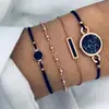 Joias simples de alta venda para comércio exterior, conjunto de colar, pulseira, anel, brinco moderno e versátil, acessórios de relógio, em estoque