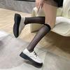 Zapatos de cuero con cordones británicos de suela gruesa estilo francés retro para mujer, nuevos mocasines planos de cuero suave de principios de primavera y verano 2024 para mujer