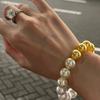 Pulsera de Perlas de Oro Filipino Blanco Frío Color Champaña Gradiente Color Arcoíris Perla Swarovski para Mujer con un Toque de Nicho