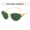 Gafas de sol metálicas pequeñas estilo ojo de gato, estilo retro europeo y americano con diseño de nudo, gafas de sol modernas y elegantes para mujer, adecuadas para ventas transfronterizas
