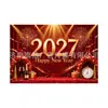 Tela de fondo Feliz Año Nuevo 2027 Tela colgante temática de Año Nuevo Europeo y Americano Pancarta de celebración de festival