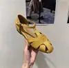 Primer encuentro con sandalias que aumentan la altura~ Sandalias romanas tejidas huecas estilo retro coreano para mujer, zuecos de verano, zapatos planos versátiles