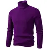 Comercio exterior transfronterizo suéter de cuello alto liso para hombre europeo y americano, jersey de punto base ajustado estilo coreano, top para hombre talla grande