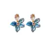 Pendientes de Aguja Plateada con Diseño de Flor de Perla con Goteo de Aceite Tachonado de Diamantes, Estilo Retro Francés, Pendientes Exquisitos y Versátiles, Lujo Ligero con un Toque de Alta Gama