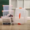 Contenedor de Almacenamiento de Plástico Portátil Comercial Transparente con Tapa Caja de Almacenamiento Caja de Almacenamiento para Clasificación de Ingredientes de Cafetería Caja de Almacenamiento Portátil