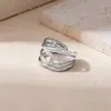 Anillo Abierto de Acero Inoxidable con Corazón y Girasol Asimétrico Estilo Normcore Transfronterizo Anillo de Acero de Titanio con Estrella de Mar Estilo Ins Europeo y Americano