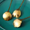 Cuchara Mezcladora Larga de Acero Inoxidable, Cuchara Pequeña para Sopa, Cuchara para Condimentos y Café, Cuchara Creativa Extendida para Hielo, Cuchara de Pétalo para Postre y Miel