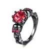 Anillo para Mujer Huajie Retro Negro Dorado Calavera Circonita Morada Estilo Punk Halloween Joyería Popular Cruz Venta al por Mayor
