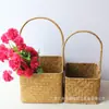 001 Cesta de Regalo Decorativa Tejida con Asa de Pasto Marino Estilo Nórdico Regalo Cesta de Flores para Boda Luna Llena Disponible