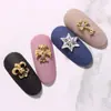 Arte de uñas retro Crocore estilo punk joyería de aleación con taladro cruzada parche de taladro de uñas metálico decoración al por mayor