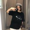 Nueva Camiseta de Verano 2026 con Lentejuelas de Manga Corta para Mujer, Estilo Coreano Holgado, Atuendo para Mejor Amiga, Estilo de Hong Kong, Top Casual de Celebridad de Internet para Estudiante