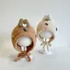 Gorro para bebé para otoño e invierno, engrosado y cálido, gorro protector para las orejas, gorro de lana de invierno lindo y adorable para bebés, gorro de punto para niños pequeños