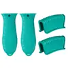 Juego de Cubiertas Antideslizantes Aislantes para Mango, Juego Anti quemaduras, Cubierta de Clip para Mango de Olla, Silicona Espesa de Fábrica