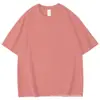 Verão 2026 300g Algodão Puro Peso Pesado Manga Curta Respirável Gola Redonda Manga Meia Cor Sólida Roupa Infantil Camiseta para Meninos e Meninas, Crianças Médias e Grandes