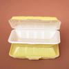 Caja de plástico desechable lonchera de arroz caja de embalaje de plástico unida grado alimenticio para llevar caja de refrigerios rectangular lonchera gruesa