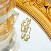 Anillo Ladrillo de Diseño Nicho de Alta Gama Lujo Accesible para Mujer Moda Europea y Americana Creativo Zirconia Chapado en Oro Anillo Abierto Ajustable