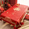 Mantel Atmosférico, Impermeable, Resistente al Aceite, No Requiere Lavado, Lujo Ligero, Gama Alta, Rojo Festivo, Año Nuevo, Boda, Mesa de Café, Mantel para Mesa de Comedor