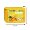 Sabonete de Banho Turmeric ROZINO Transfronteiriço Hidratante Controle de Oleosidade Limpeza Profunda Hidratante Sabonete de Ácido Kojico Limão
