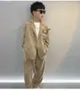 Terno Terno para Meninos Outono 2025 Nova Roupa Infantil Solta Moda Bonito Pequeno Terno Conjunto de Duas Peças para Cabelo