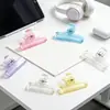 Clipes translúcidos em cores de macaron, clipes de fixação e armazenamento para documentos de escritório e recibos, clipes de mola multifuncionais