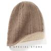 Cachemira otoño e invierno nueva ropa de mujer combinación de colores tejido cálido moda grueso casual vuelta casual sombrero de doble cara