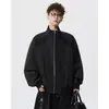 Jaqueta de trabalho estilo vintage com gola alta americana, jaqueta baseball estilo flight, jaqueta de outono para homens, moda casual de rua