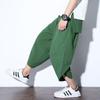 Pantalones bombachos holgados de algodón y lino para hombre, estilo chino, de color sólido, de talla grande, informales, a la moda, de verano, 2022