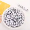 Cuentas del Alfabeto Inglés Hechas a Mano Sueltas Pulsera Collar Cadena de Teléfono Móvil Colgante Pulsera Accesorios de Joyería DIY