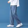 Jeans de Verano para Hombre Finos Sueltos Rectos de Pierna Ancha Estilo Americano Marca de Moda Pantalones de Trabajo Casuales Estilo de Hombre