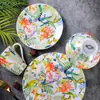Exportação Europeia Original Cerâmica Louça Casa Restaurante Criativo Flor Sonho Jardim Conjunto Caneca Tigela Prato