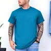 [Camiseta de Algodón Talla Europea] Nueva Camiseta Cultural de Estilo Europeo y Americano de Peso Pesado, Cuello Redondo, Color Liso, para Hombres y Mujeres, Camiseta Casual de Manga Corta, Verde Militar