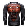 Otoño impresión digital 3D para hombre ajustado entrenamiento ejercicio fitness correr manga larga sudor secado rápido ropa de manga larga