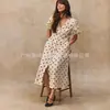 Novedad Primavera y Verano 2025 Estación Independiente de Amazon Moda Femenina Transfronteriza Europea y Americana talla grande Vestido Holgado con Estampado